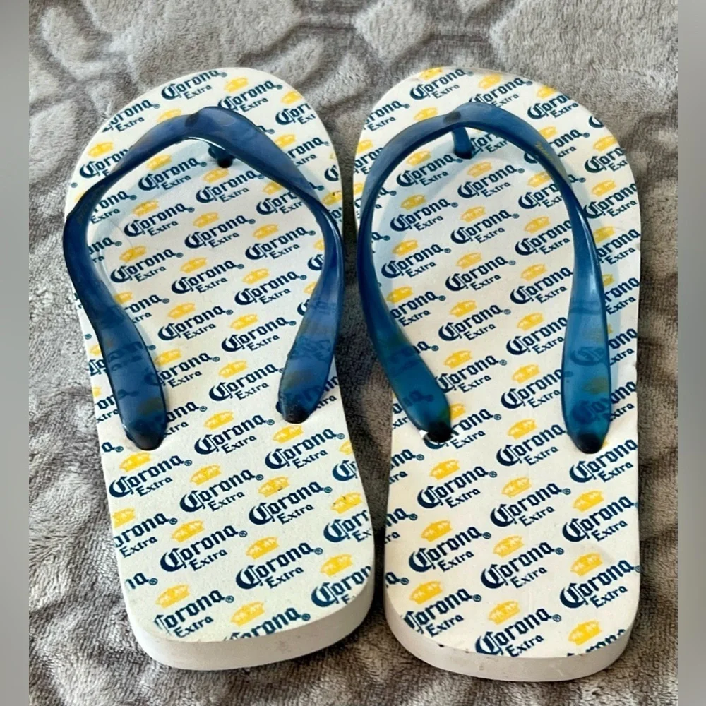 Corona Extra Flip Flops Beer Logo Sandals ~ Size 7.5 Approx.